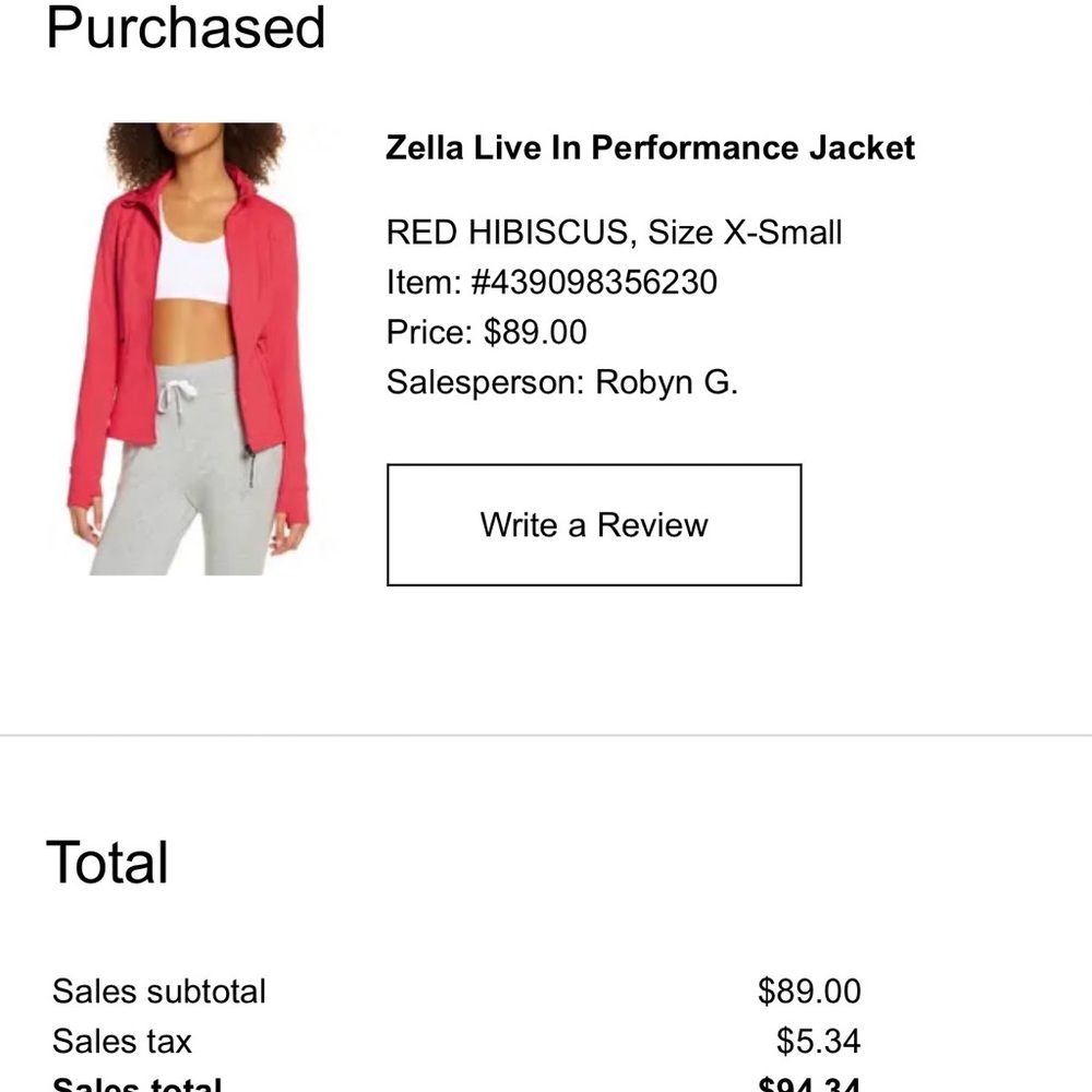 Zella Vibrant Red Ski Jacket